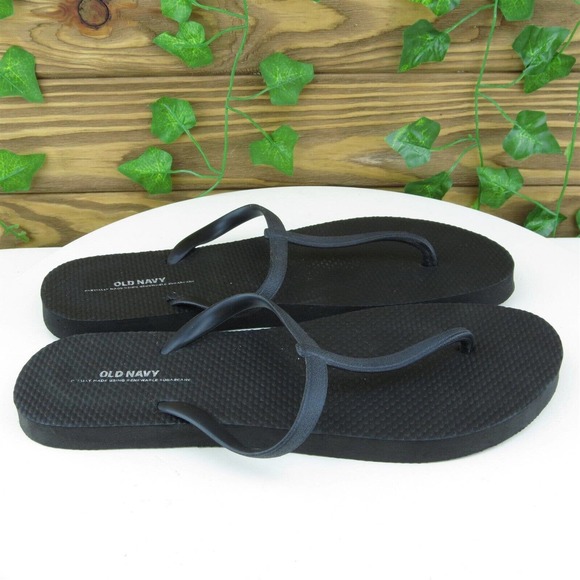 Old Navy Women Thong Shoes Black Synthetic Slip On Size 9 Medium (B, M) - Picture 3 of 6